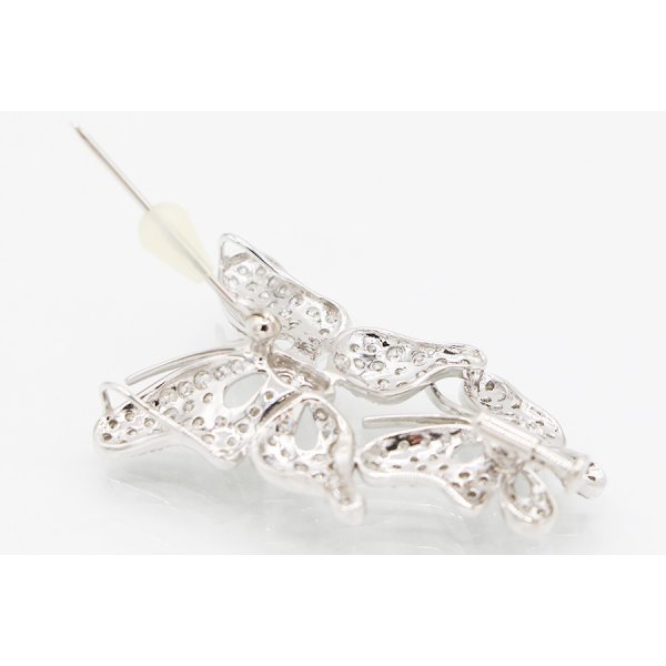 K18WG ダイアイリブローチ 2.20ct 7.50g　留め具