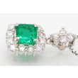 K18WG/PT900 エメラルドダイアイリペンダントネックレス 0.95ct 0.66ct 6.40g　拡大