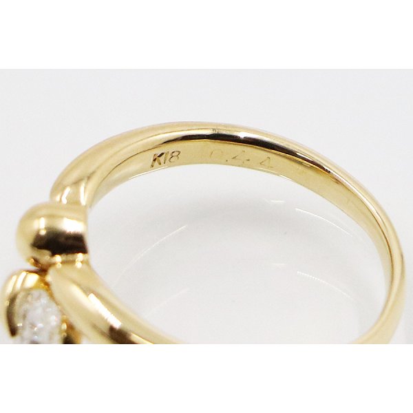 K18 ダイアイリリング 0.44ct 3.40g　刻印