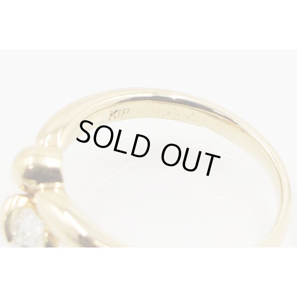 K18 ダイアイリリング 0.44ct 3.40g　刻印