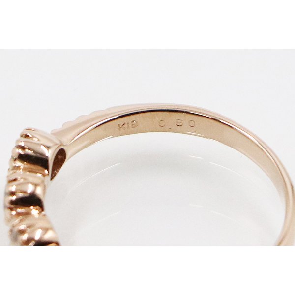 K18PG ダイアイリリング 0.50ct 2.80g　刻印