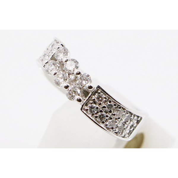 K18WG ダイアイリリング 0.85ct 6.90g　サイド