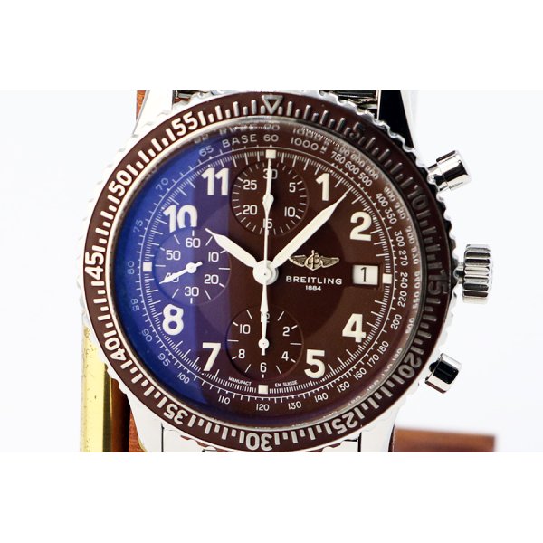 ブライトリング　アヴィスター　Ａ１３０２４　茶文字盤　表面拡大