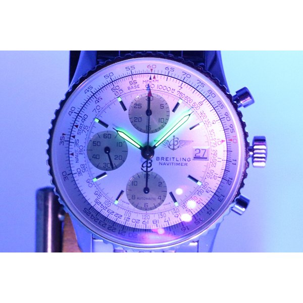 ブライトリング　オールドナビタイマー　Ｄ１３０２２　銀文字盤　金インダイアル　ライト