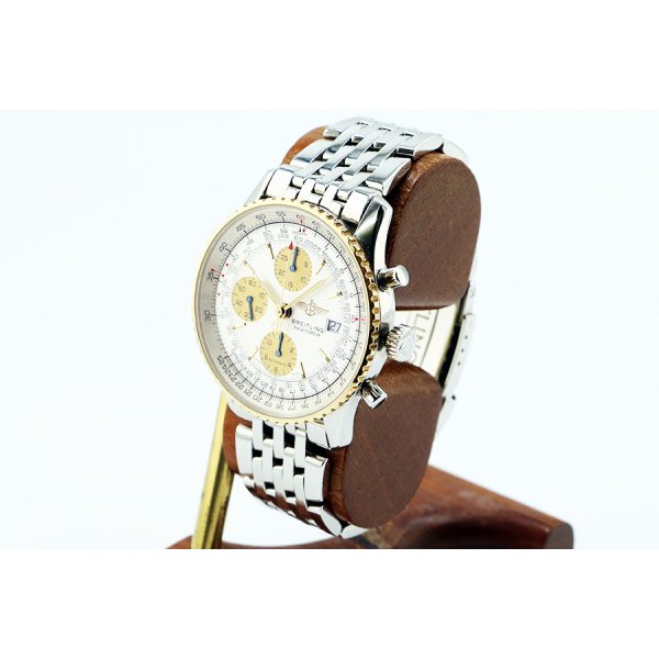 ブライトリング　オールドナビタイマー　Ｄ１３０２２　銀文字盤　金インダイアル　サイド