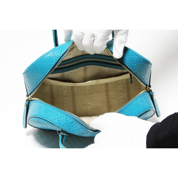 グッチ　ブライトディアマンテ 2WAYハンドバック 354224 520981 ブルー　中身