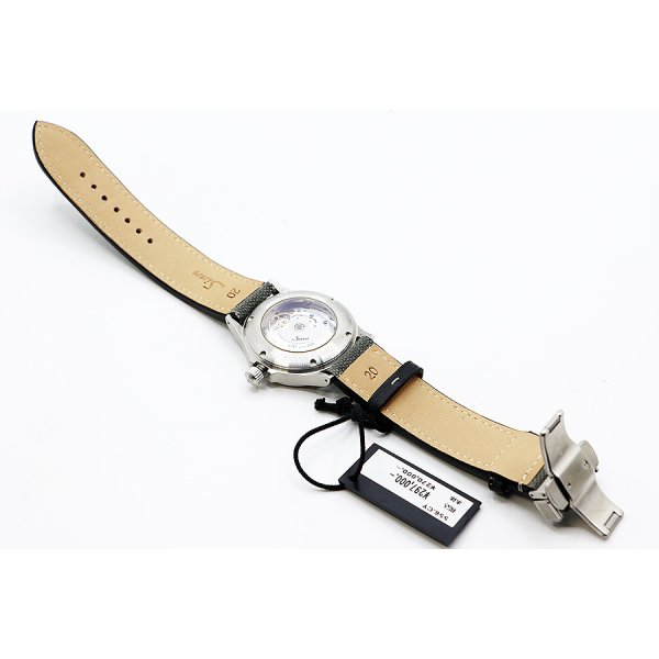 ジン　５５６　シトリンイエロー文字盤　革ベルト状態　裏面