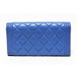 シャネル　ボーイシャネル ニツ折長財布 A80286 ブルー　裏面