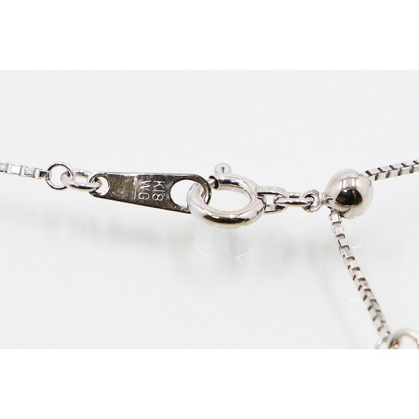 K18WG/PT900 ダイアイリペンダントネックレス 0.50ct 3.90g　刻印