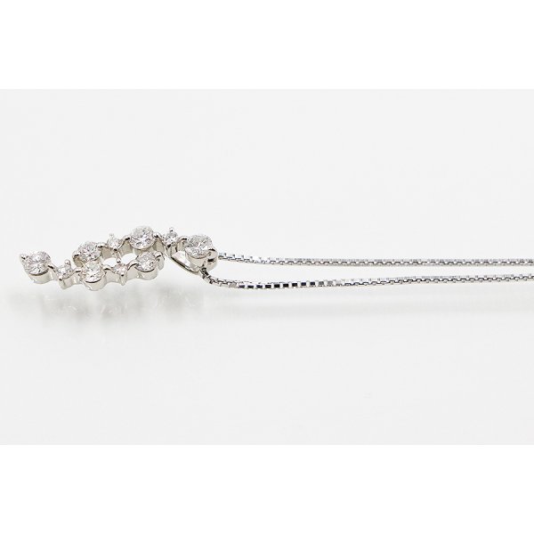 K18WG/PT900 ダイアイリペンダントネックレス 0.50ct 3.90g　サイド