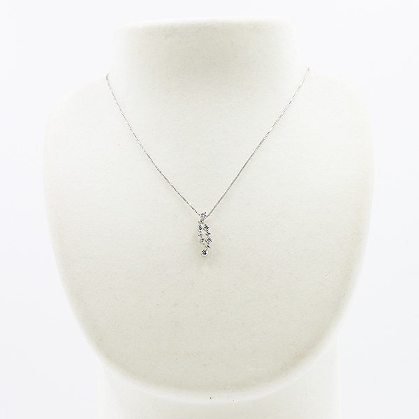 K18WG/PT900 ダイアイリペンダントネックレス 0.50ct 3.90g　装着イメージ