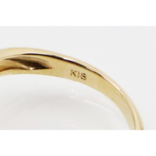K18 ダイアイリリング 0.11ct 3.40g　刻印