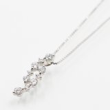 画像: K18WG/PT900 ダイアイリペンダントネックレス 0.50ct 3.90g