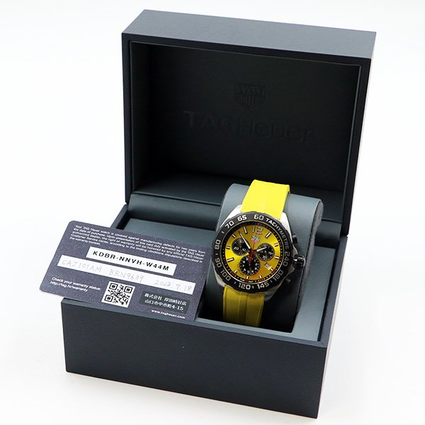 タグホイヤー　フォーミュラー１　クロノグラフ　ＣＡＺ１０１ＡＭ　黄色文字盤　箱・保証書