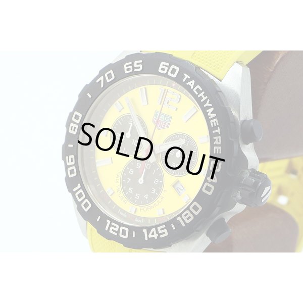 タグホイヤー　フォーミュラー１　クロノグラフ　ＣＡＺ１０１ＡＭ　黄色文字盤　サイド拡大