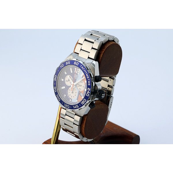 タグホイヤー　フォーミュラー１　クロノグラフ　ＣＡＺ１０１Ｎ　青ストライプ文字盤　サイド