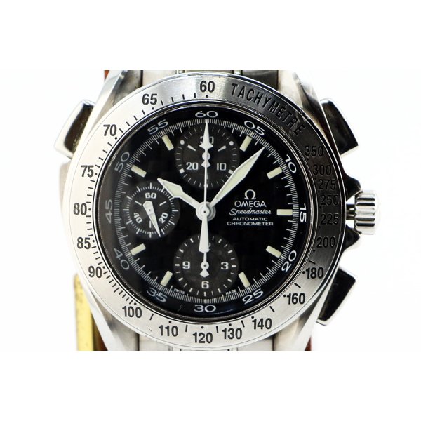 オメガ　スピードマスタースプリットセコンド　３８４０．５０　黒文字盤　表面拡大