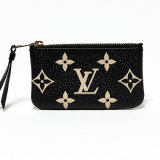 画像: ルイ・ヴィトン カードキーケース ポシェット・クレ M80885 ブラック/ベージュ