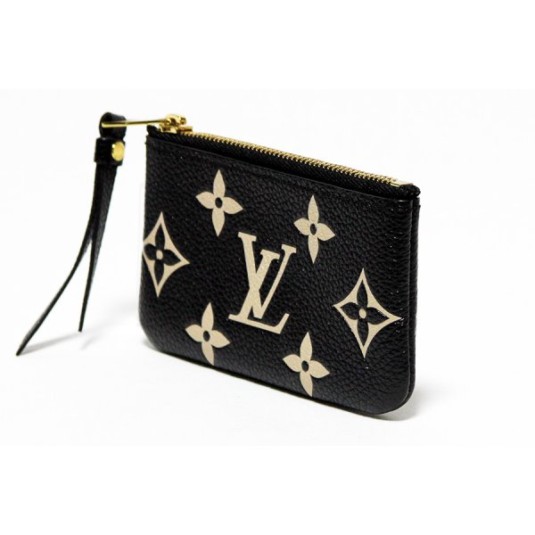 ルイ・ヴィトン　カードキーケース ポシェット・クレ M80885 ブラック／ベージュ　サイド