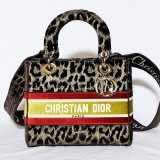 画像: クリスチャンディオール　レディディーライト　ミディアム　レオパード柄　ブラウン／レッド／イエロー