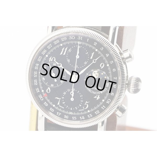 クロノスイス　ルナクロノ　ＣＨ７５２３　黒文字盤　表面拡大