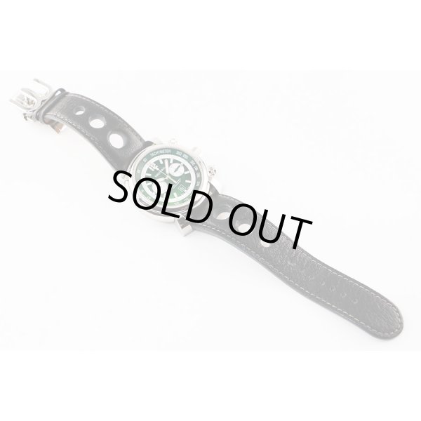 ウォルサム　フィダルゴ　クロノグラフ　黒文字盤　白リング　革ベルト状態　表面