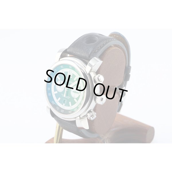 ウォルサム　フィダルゴ　クロノグラフ　黒文字盤　白リング　サイド