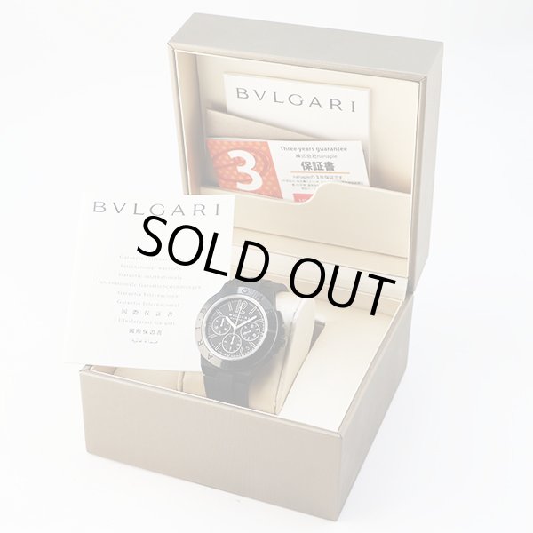 ブルガリ　ディアゴノマグネシウム クロノ ＤＧ４２ＳＭＣ　ＣＨ　黒文字盤　箱・保証書