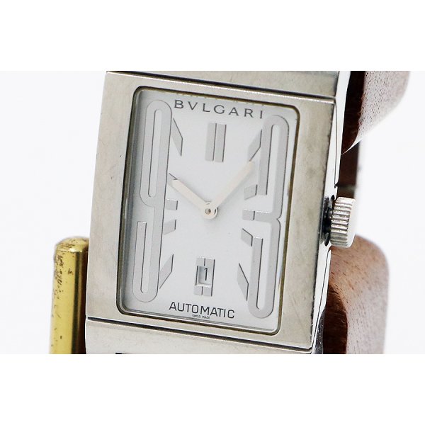 ブルガリ　レッタンゴロ　ＲＴ４５Ｓ　白文字盤　表面拡大