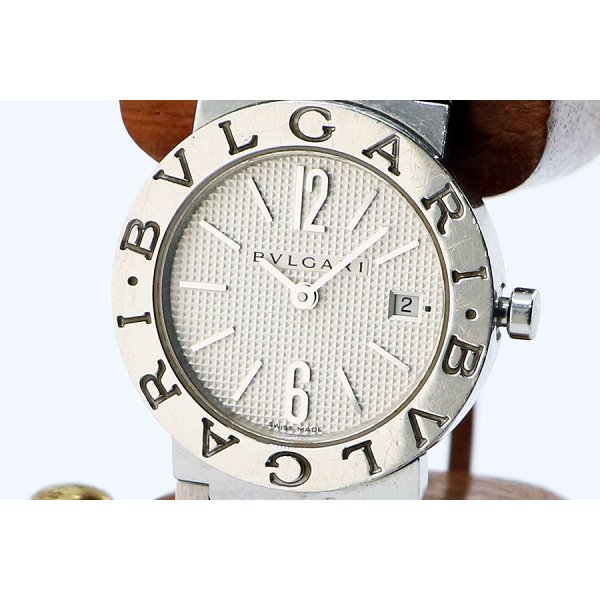 ブルガリ　ブルガリブルガリ　ＢＢ２６ＳＳ　銀文字盤　表面拡大