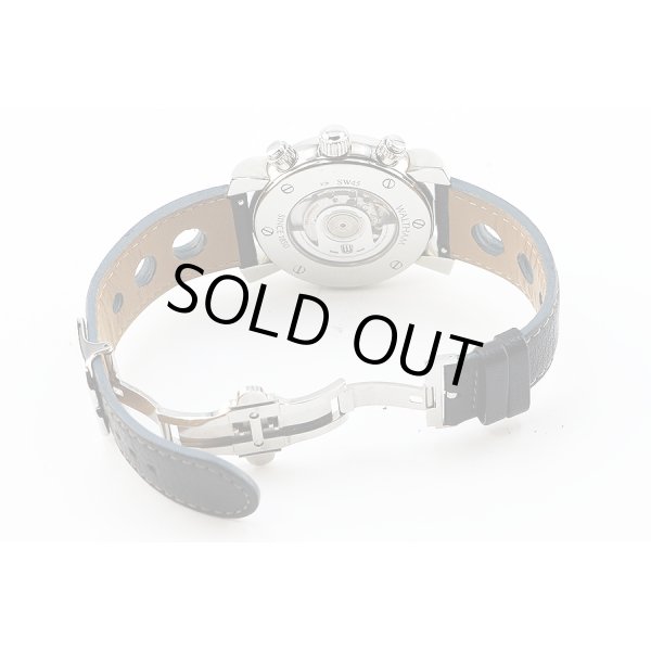 ウォルサム　フィダルゴ　クロノグラフ　黒文字盤　白リング　裏面