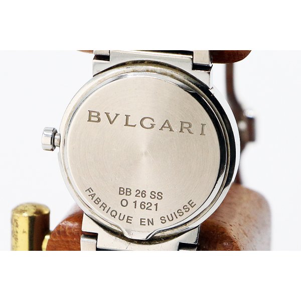 ブルガリ　ブルガリブルガリ　ＢＢ２６ＳＳ　銀文字盤　裏面拡大