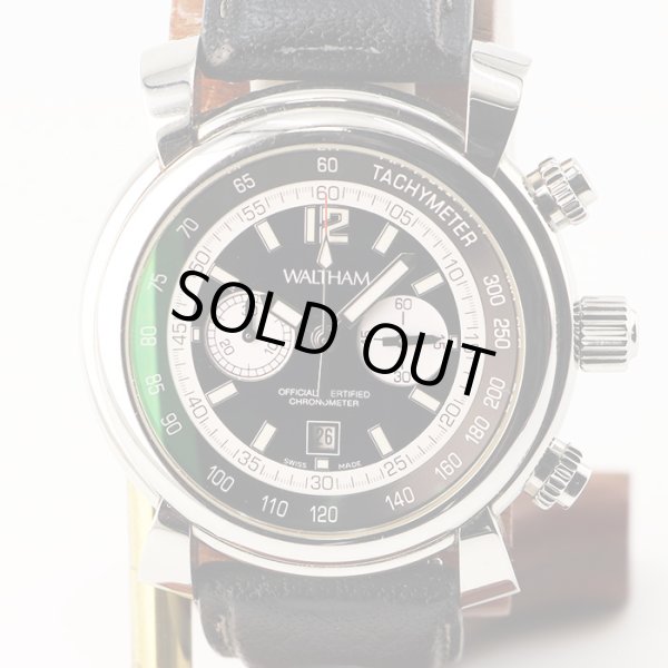 ウォルサム　フィダルゴ　クロノグラフ　黒文字盤　白リング