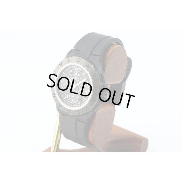 ブルガリ　ディアゴノマグネシウム クロノ ＤＧ４２ＳＭＣ　ＣＨ　黒文字盤　サイド