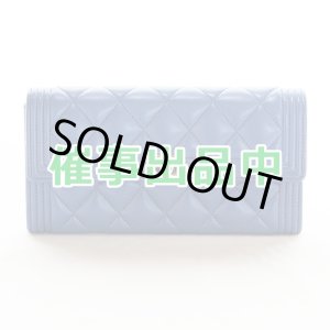 画像: シャネル ボーイシャネル ニツ折長財布 A80286 ブルー