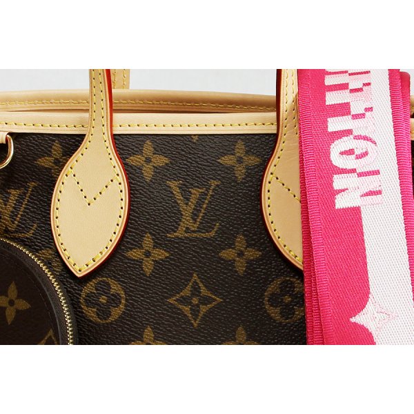 ルイ・ヴィトン　ネヴァーフルBB M46786 ローズ・ペオニー　表面拡大