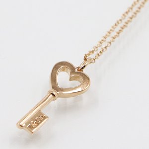 画像: ティファニー 750PG ハートキー ペンダントネックレス 2.80g