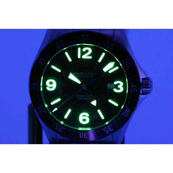 ハミルトン　カーキ　パイロットＧＭＴ　Ｈ７６７５５０　黒文字盤　ライト