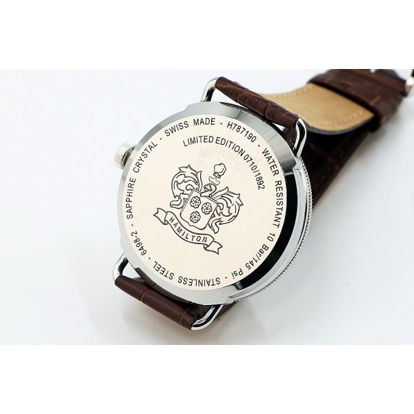 ハミルトン　カーキ　ネイビーパイオニア　Ｈ７８７１９５５３　銀文字盤　裏面拡大