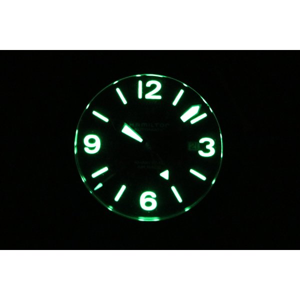 ハミルトン　カーキ　パイロットＧＭＴ　Ｈ７６７５５０　黒文字盤　ライト暗闇