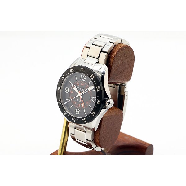 ハミルトン　カーキ　パイロットＧＭＴ　Ｈ７６７５５０　黒文字盤　サイド