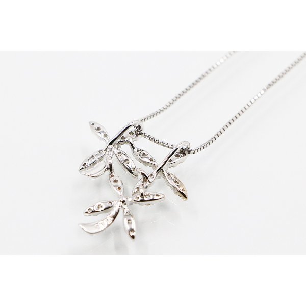 K18WG ダイアイリペンダントネックレス 0.44ct 4.60g　裏面