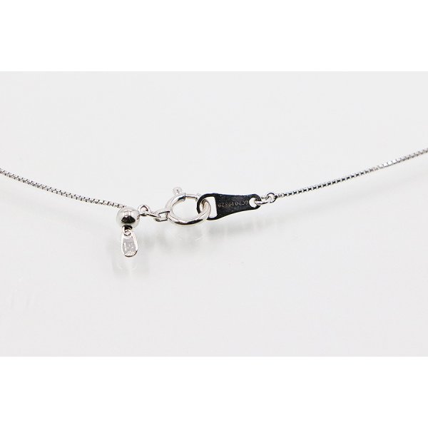 K18WG ダイアイリペンダントネックレス 0.21ct 0.05ct 2.30g　留め具