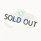 画像: PT900 エメラルドダイアイリリング 0.13ct 0.08ct 3.20g