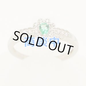 画像: PT900 エメラルドダイアイリリング 0.13ct 0.08ct 3.20g