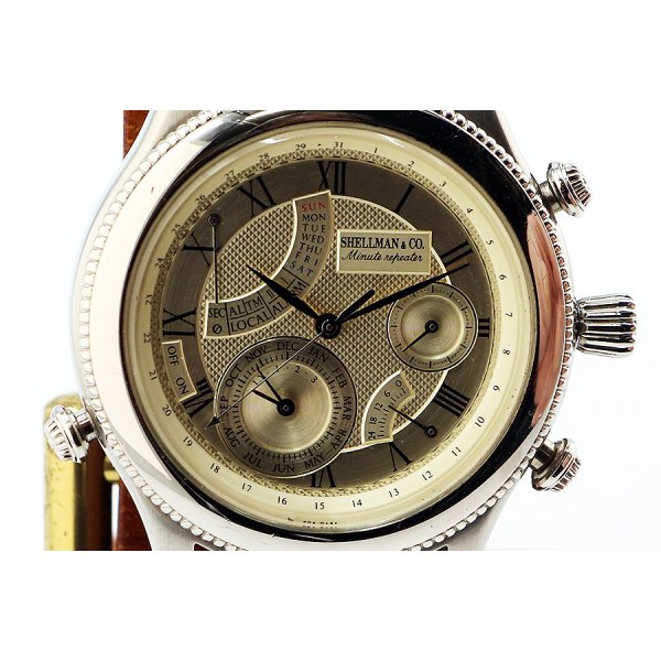 シェルマン　パーペチュアルカレンダーミニッツリピーター　２５周年限定　銀文字盤　表面拡大