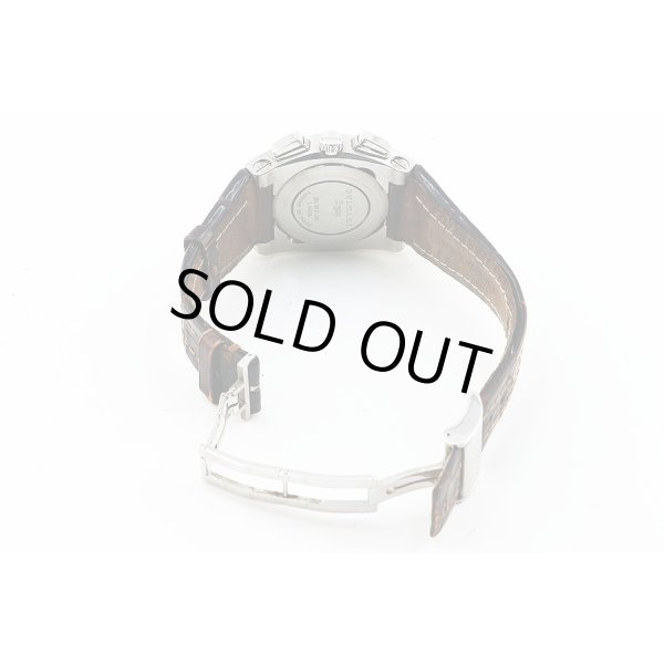 ブルガリ　エルゴン　クロノグラフ　ＥＧ３５ＳＣＨ　銀文字盤　革ベルト