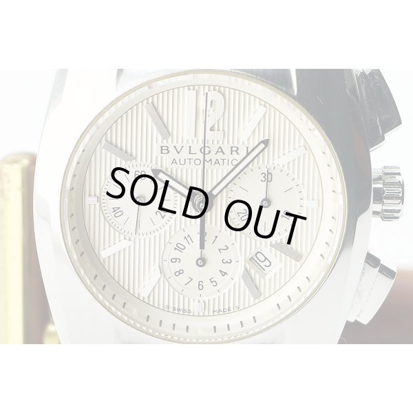 ブルガリ　エルゴン　クロノグラフ　ＥＧ３５ＳＣＨ　銀文字盤　表面拡大