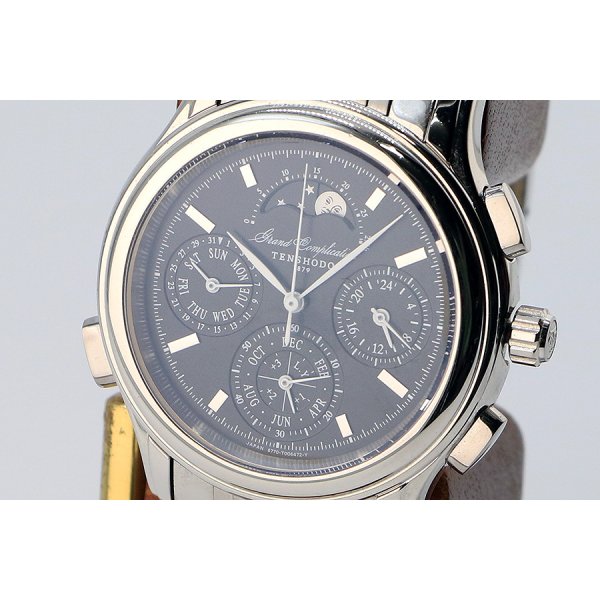 天賞堂　グランドコンプリケーション　黒文字盤　表面拡大