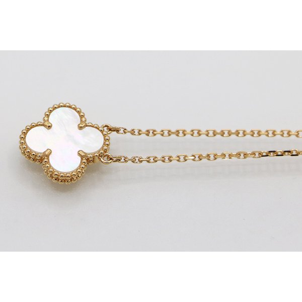 ヴァンクリーフ＆アーペル　750YG ヴィンテージ アルハンブラ ペンダントネックレス 5.10g　サイド